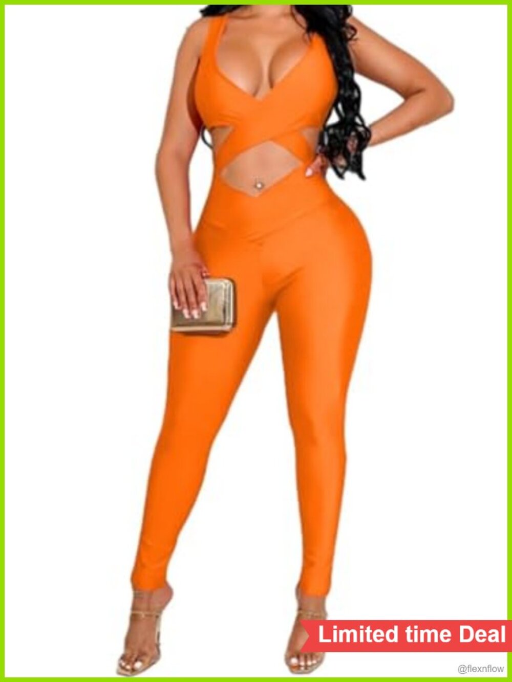 Women's Sleeveless Cut Out Bodycon Jumpsuit Sexy Clubwear Party Romper